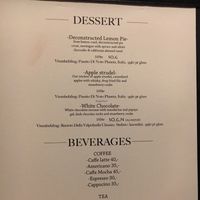 Dessert Menu at Fristelse Cafe in Oslo