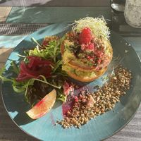 Smashed avo muffins   at Particle Cafe in Avondale Heights