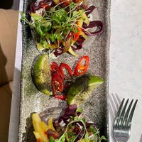 Korean ‘fish’ tacos (small plate)  at Stem & Glory in Cambridge