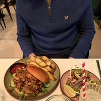 Pulled "pork" bun and tacos at Stem & Glory in Cambridge