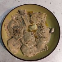 Pumpkin ravioli at Stem & Glory in Cambridge