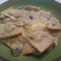 Pumpkin ravioli at Stem & Glory in Cambridge