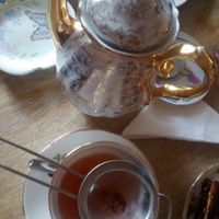 Pot of  tea at Hidden Lane Tea Room in Glasgow
