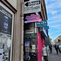 Sign from the high street at Hidden Lane Tea Room in Glasgow