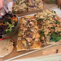 pizza, salad, cookie  at Hank Vegan Pizza in Paris