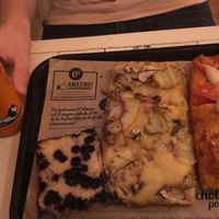 The Mama and a potato with runny cheese (cant remember the name!!!) which were both delicious pan pizzas! Had the clafayat for dessert which was a scrumptious blueberry tray bake! at Hank Vegan Pizza in Paris