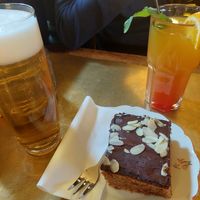 Chocolate cherry cake at Hokuspokus in Innsbruck