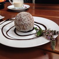 Coconut chocolate ball  at Hokuspokus in Innsbruck