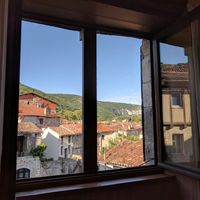 View from our room at Le Cheval Blanc  in Saint-antonin-noble-val