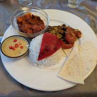 Vegan chilli at Le Cheval Blanc  in Saint-antonin-noble-val