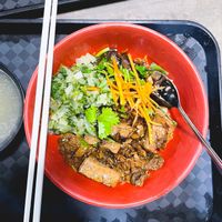 Braised tofu rice with mushrooms  at FIREFLY 萤火虫 by Thunder Tree in Central Singapore