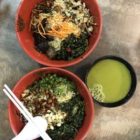 Delicious bowl of lei cha soup!! at FIREFLY 萤火虫 by Thunder Tree in Central Singapore