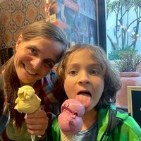 Passionfruit (my fave) and Tropical Wildberry (my son's favorite) are always the two vegan options.  at Rori's Creamery in Santa Barbara