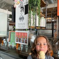 Kids happy hour is from 3-4 pm every day! Kids get a free ice cream with the purchase of a "single scoop" (actually two scoops). I love the fresh vegan sugar cones! at Rori's Creamery in Santa Barbara