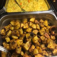 Kichari and potatoes at Govinda's Vegetarian Lunch in Brooklyn
