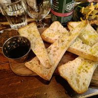 Selection of Italian bread (with tapenade and olive oil/balsamic) at Coppi in Belfast