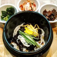 Noodles with red bean sauce at Miss Kimchi in Warsaw