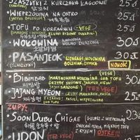 Menu at Miss Kimchi in Warsaw
