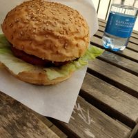 Lentils burger at Hood - Konyushennaya in St Petersburg
