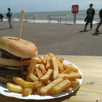 Enjoying a Big Wac by the sea at Patty&Franks in Bexhill