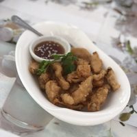 Crispy fried eringi again at My Home Cafe & Vegetarian in Chiang Mai