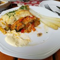 Incredibly tasty food! Vegetarian and vegan options available. at Goldener Schwan in Kevelear