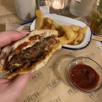This was so delicious that I remembered to take a photo for this app when I was half way though. Best vegan burger every!!   at The Perch in Oxford