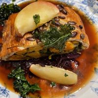 Wellington with squash and kale  at The Perch in Oxford