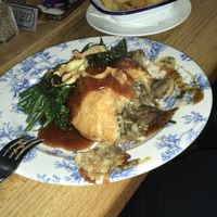 Mushroom, leek & tarragon suet pudding at The Perch in Oxford