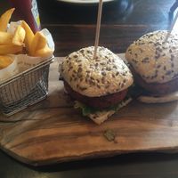 Beetroot burgers at The Gardener's Arms in Alderton