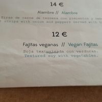 Menu at Las Mañanitas  in Potes