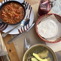Agua de Jamaica , enchiladas y fajitas  at Las Mañanitas  in Potes