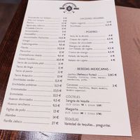 Carta del restaurante at Las Mañanitas  in Potes