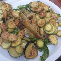 Fried zucchini at Milos Taverna in Crete