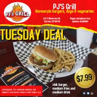 Vegetarian sandwich special!  Not Vegan at PJ's Grill in Carson