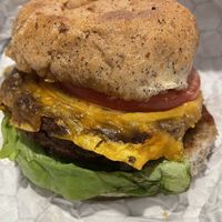Plant burger at Organika Kitchen in Southport