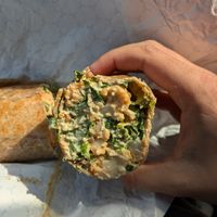 Buffalo cauliflower wrap at Organika Kitchen in Southport