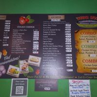 Vegan corner on the menu  at Yardie Spice in Homestead