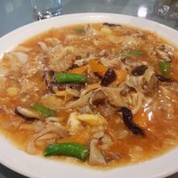 Tom Yum hor fun (has egg but you can for eggless version). My friend and I was surprised how good this was. Very tasty. at Mori Tea House and Residence in Malacca
