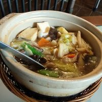 Soup with vegetables, mushrooms and tofu at Mori Tea House and Residence in Malacca