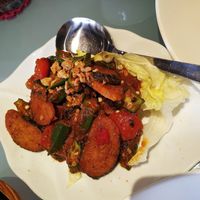 Spicy sambal veg fish (highly recommend) at Mori Tea House and Residence in Malacca