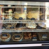 non-vegan bakery case at Cafe Creme in Bath