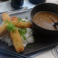 Potato croquettes in panko-breaded crust and japanese curry xx at Marukoshi in Belgrade