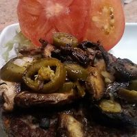 Vegan Build-A-Burger, February 2021. at Wild Flower Cafe in Red Hook