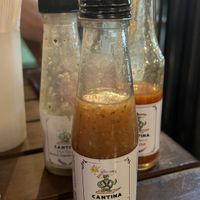 complimentary hot sauces  at Cantina de Koh Tao in Koh Tao