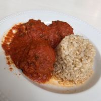 ”Meat”balls with rice  at Natu in Santander