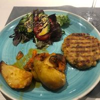 Chickpea burger at Natu in Santander