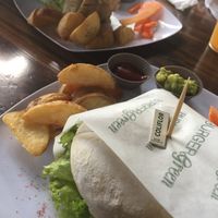 vegan wrap and vegan burger...... delicious !!! at Burger Green  in Pereira