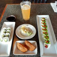 Avocado roll, garden fire roll and tofu inari at Sushi 101 Bar & Grill in Tempe