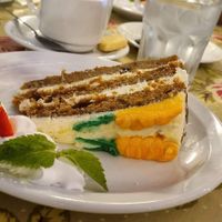 Vegan carrot cake at Ransoms Tearooms and Restaurant in Jersey